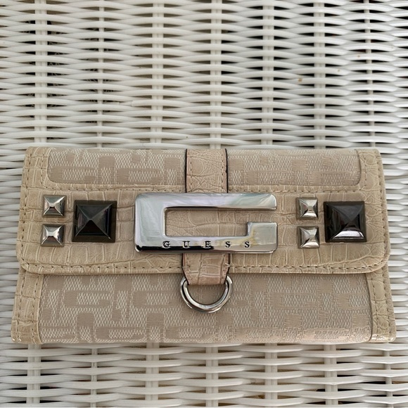 Guess Beige Logo Purse and Wallet Matching Set Size Small - Picture 14 of 17
